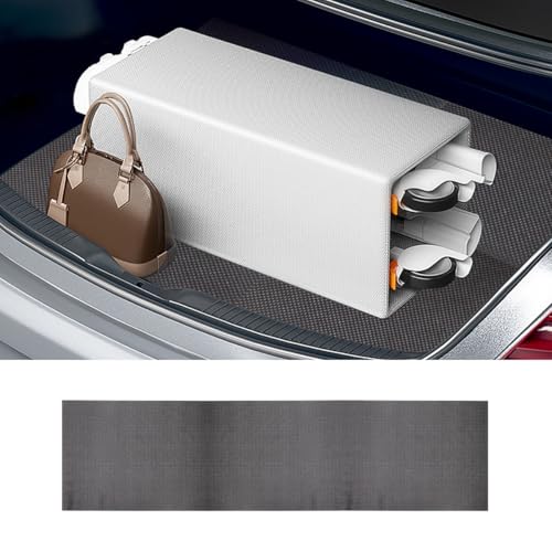 KPFILEH Cuttable Trunk Mat for Car, 59" x 20" Anti-Slip Automotive Cargo Liner Protector, Universal Multiple Use Vehicle Rug Pad for Car, SUV, Truck (Black)