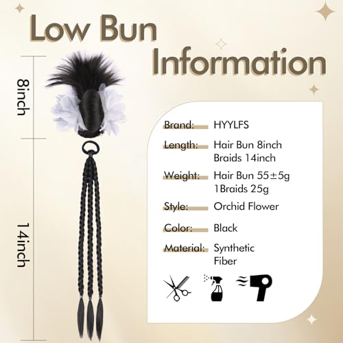 Hair Bun,Clip-On Feathered Bun Hair Pieces for Women Synthetic Sick Back Bun Hair Extension Natural Looking Fake Hair Clips Volumizing Straight Bun - Image 3