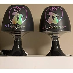 Lamparas Noche Conforama Conforama - Lámparas de noche para pareja personalizadas, color negro, ideal para regalo de boda, San Valentín, juego de 2