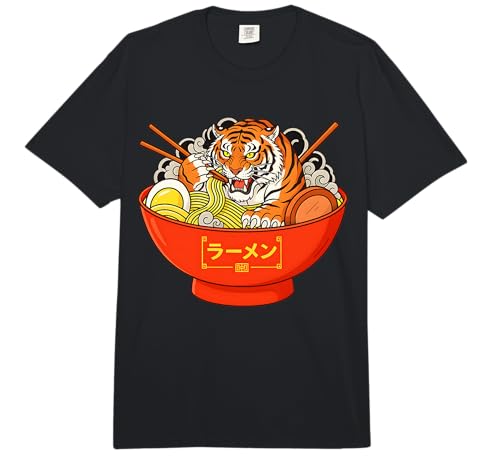 Japanese Tiger Ramen Kawaii Noodle Bowl Cup Soup Chopsticks Comfort
