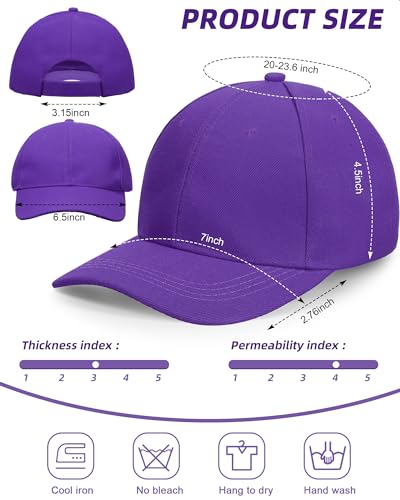 Image of Handepo 24 Pcs Blank Baseball Caps Adjustable Back Strap Unisex Blank Design Caps Plain Unisex Hats for Men Women