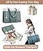 Barsine Women Laptop Tote Bag for Work Lightweight 15.6 Inch Canvas Two-Tone Satchel Handbag Purse