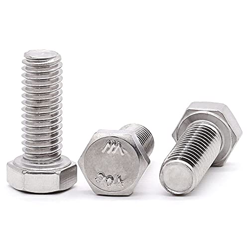 Image of 5 /16-18 x 1-1 /4 inch (15 pcs) Stainless Steel Hex Head Screws Bolts (3 /8 inch to 6 inch Available), 18 /8 Stainless Steel 304, Fully Threaded, Machine Coarse Thread, No Coating, Plain Finish