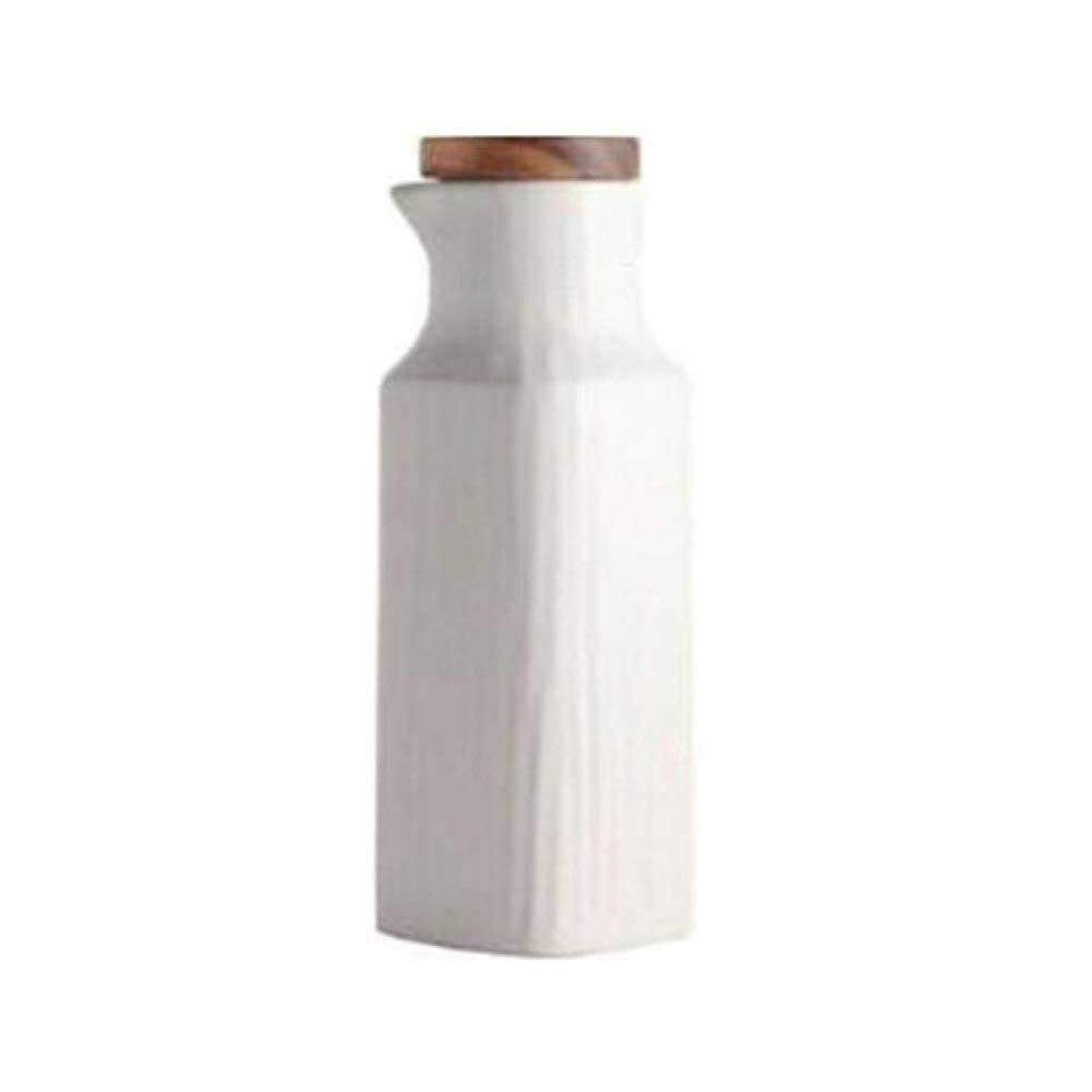 Dispenser di Olio per aceto Distributore di Bottiglie di aceto di Olio d'oliva in Ceramica 40 0 ml Bottiglia di stoccaggio dell'olio Bottiglia di Spezia in Ceramica Artigianale (Color : White)