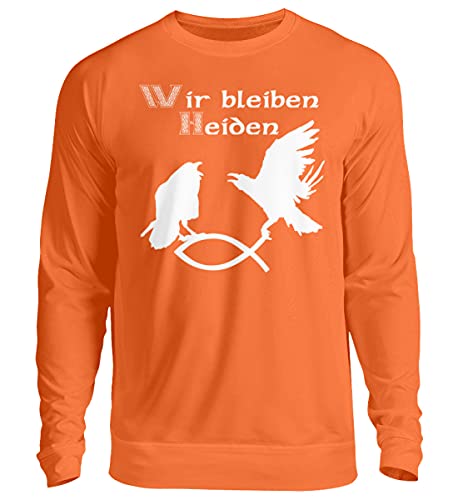 Pull unisexe Hugin & Munin orange en taille L | Sweat décontracté