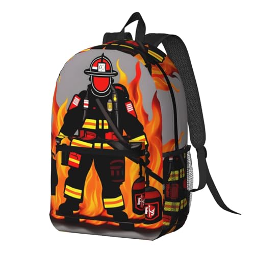 Sac à dos d'école léger EdWal avec poche frontale et motif pompier