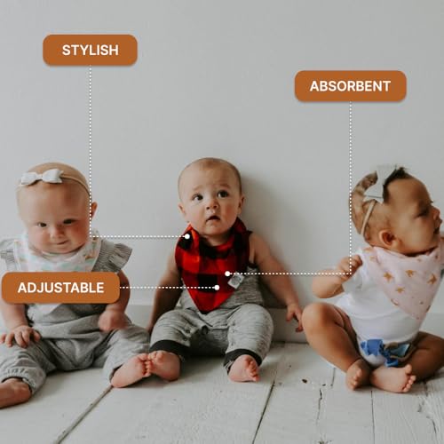 Parker Baby Bandana Drool Bibs 4 Pack Baby Bibs for Boys, Girls, Unisex3
