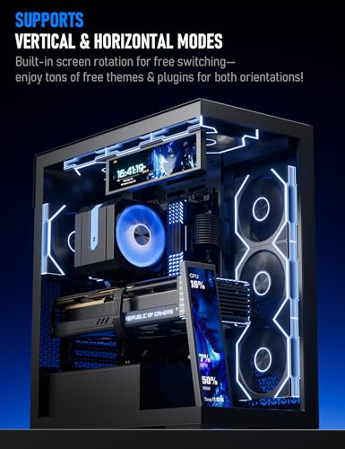 Image of upHere 9.2'' Secondary Monitor IPS LCD Screen PC Secondary Monitor USB PC Temperature Display Mini Screen with Hardware Monitoring & Custom Display for DIY PC Enthusiasts /Gaming /Sea View Chassis