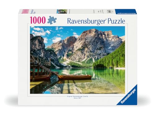 Ravensburger - Puzzle Adulte - Puzzle 1000 pièces - Lac de Braies dans Les Dolomites, Italie - Adultes et Enfants à partir de 14 Ans - Puzzle de qualité...