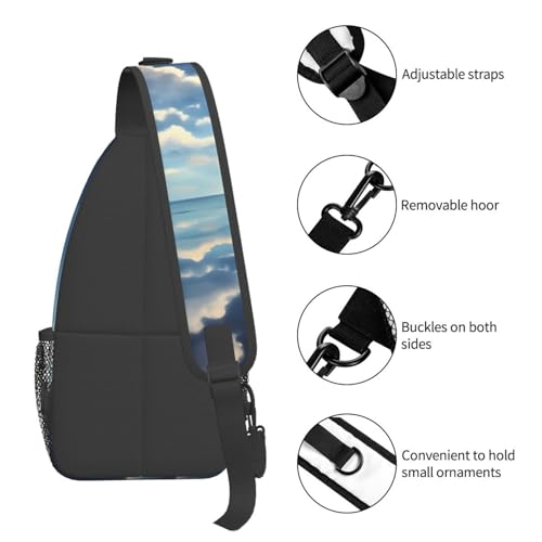 Cross Chest Bag Diagonally - Quality, Durable, and Spacious Shoulder Bag for Men and Women White clouds over the sea Prints4
