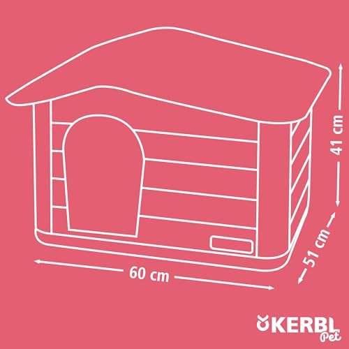 Kerbl Pet Katzenhaus Paola Eco, graugrün/braun, 60x51x41 cm, Katzenhöhle, 100% recycelter Kunststoff, Hunde, Katzen