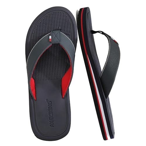 AX BOXING Flip Flops Herren Zehentrenner Rutschfest Leder Badelatschen Sandalen Beach Pool 41-46 EU