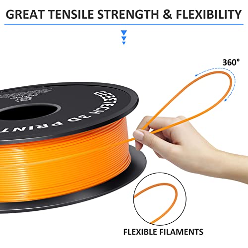 Image of Geeetech Orange PLA 3D Printer Filament, PLA 3D Printer Filament 1kg Spool(2.2lbs) Dimensional Accuracy + /- 0.02 mm, 3D Printing Filament Fits for Most FDM 3D Printers