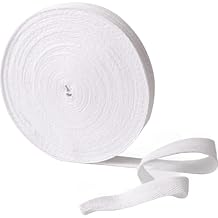 Cotton Twill Tape Ribbon, Herringbone Webbing for DIY Craft, Sewing Projects White, 0.5in*20y