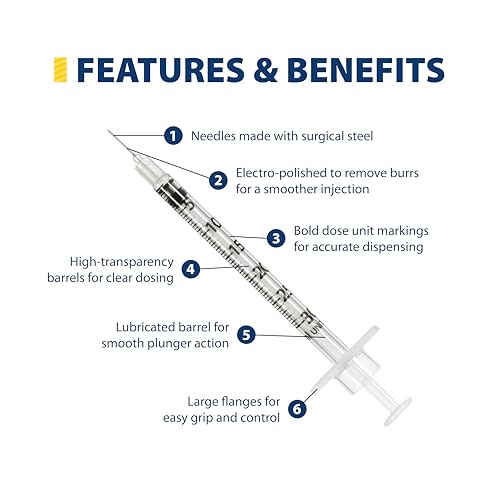 Image of Easy Touch 31 Gauge U-100 Insulin Syringes (31G 0.3cc 5 /16 inch) with 5 /16 inch Short Needle, 0.3cc (30 Unit Capacity), Bold Markings for Accurate Dosing, Disposable, Box of 100