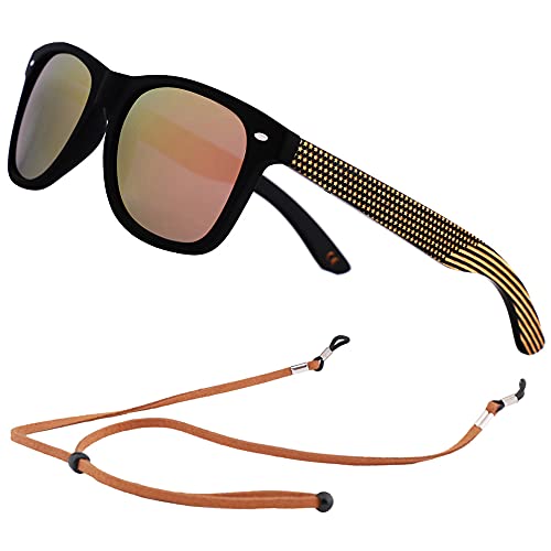 Image of Mens Polarized Wood Sunglasses for Men Women, Womens Sunglasses Wooden Sides Bamboo Glasses