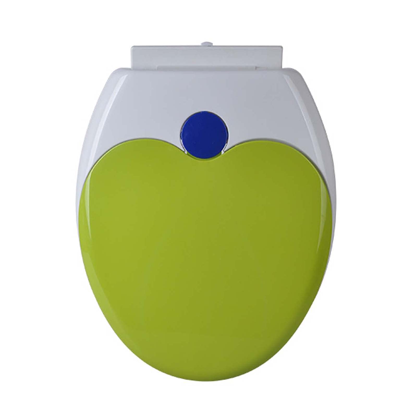 Sedile WC colorato con seggiolino per bambini integrato, sedile WC spesso, sedile WC a chiusura rallentata, materiale PP, installazione inferiore, facile da installare e pulire/giallo/allungato-V