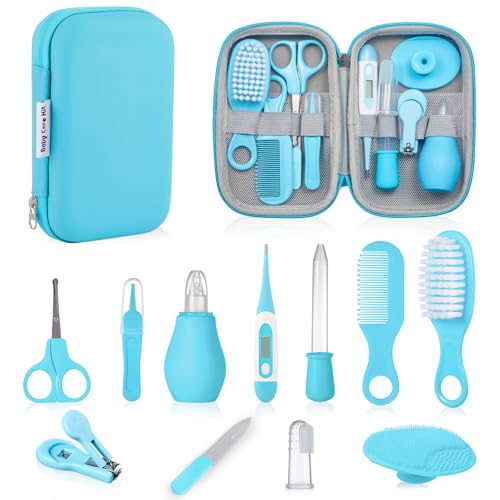 Baby Grooming Kit for Newborn Kids, Nursery Care Kit, Newborn Nursery Health Care Set with Hair Brush, Comb, Nail Clipper, Nasal Aspirator, Baby...