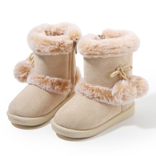 Image of Femizee Girls Boys Warm Winter Boots Kids Outdoor Snow Boots(Toddler /Little Kid)