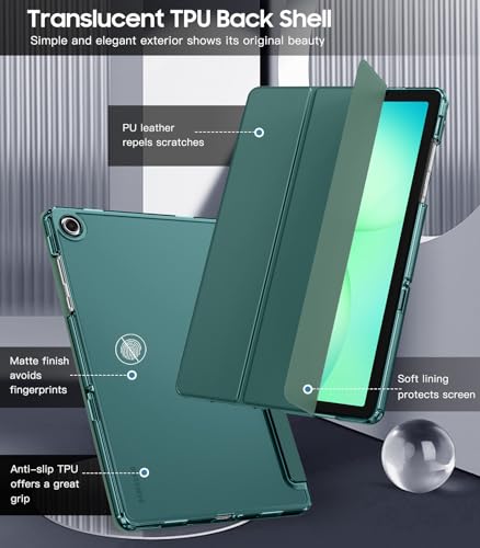 Image of TiMOVO Soft Case for Samsung Galaxy Tab A11+ /A11 Plus 11 inch 2026, Turquoise | Fit for SM-X230 /X236 /X238, Slim Soft TPU, Translucent Frosted Back, Auto Wake /Sleep