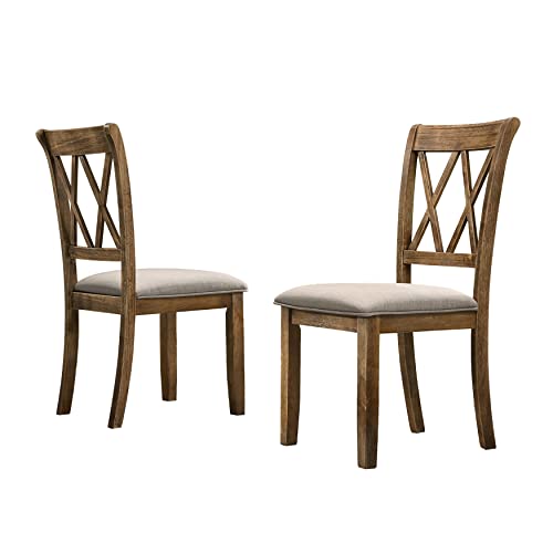 Roundhill Furniture Windvale Fabric Upholstered Dining Chair, Set of 2,