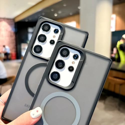 Étui de chargement magnétique S23 Ultra housse mate bleu clair bicolore givré - 3