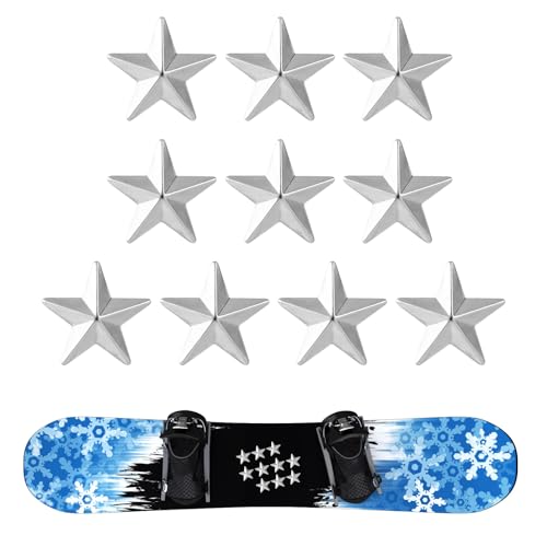lasuroa 10pcs Stomp Pad Snowboard Pentagram, Coussinets Antidérapants pour Snowboard Argentés Accessoires de Ski d'hiver pour Offrir Une Adhérence...