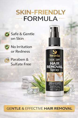 Image of Hair Removal Spray 100ml for Men & Women | Fast & Easy Body Hair Remover | Smooth Skin Formula for Chest, Back, Arms & Legs (Pack of 1)