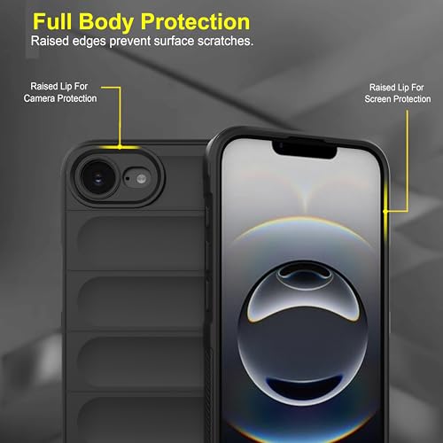 Image of Zapcase Back Case Cover for iPhone 16e | Compatible for iPhone 16e Back Cover | Liquid Silicon Magic Case with Camera Protection | Black