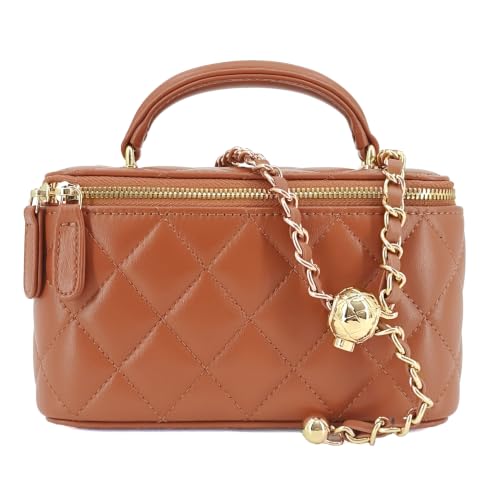 Image of M-ioi-M Small Mini Quilted Lambskin Vanity Purse Crossbody Bag for Women