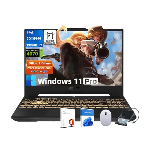 Image of ASUS TUF F17 Gaming Laptop - 17.3 inch QHD 240Hz Display | Intel i7-13620H | NVIDIA GeForce RTX 4070 Laptop GPU 8 GB GDDR6 | Backlit Keyboard | Windows 11 Pro + MS Office Lifetime | 32GB DDR5 + 2TB SSD