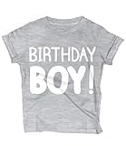 Happy Birthday Boy T-Shirt (1-12 Years Old) Toddlers to Kids Party Outfit Gift 5T Gy/H SS