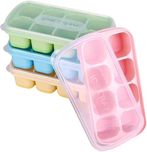 Theuwnee Vassoio Cubetti di Ghiaccio in Silicone 4 Pezzi