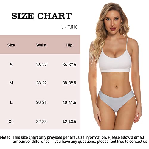 Jaywan Seamless Thongs Underwear For Women Breathable Stretch Thong Panties No Show Thong 6 Pack #TOP4