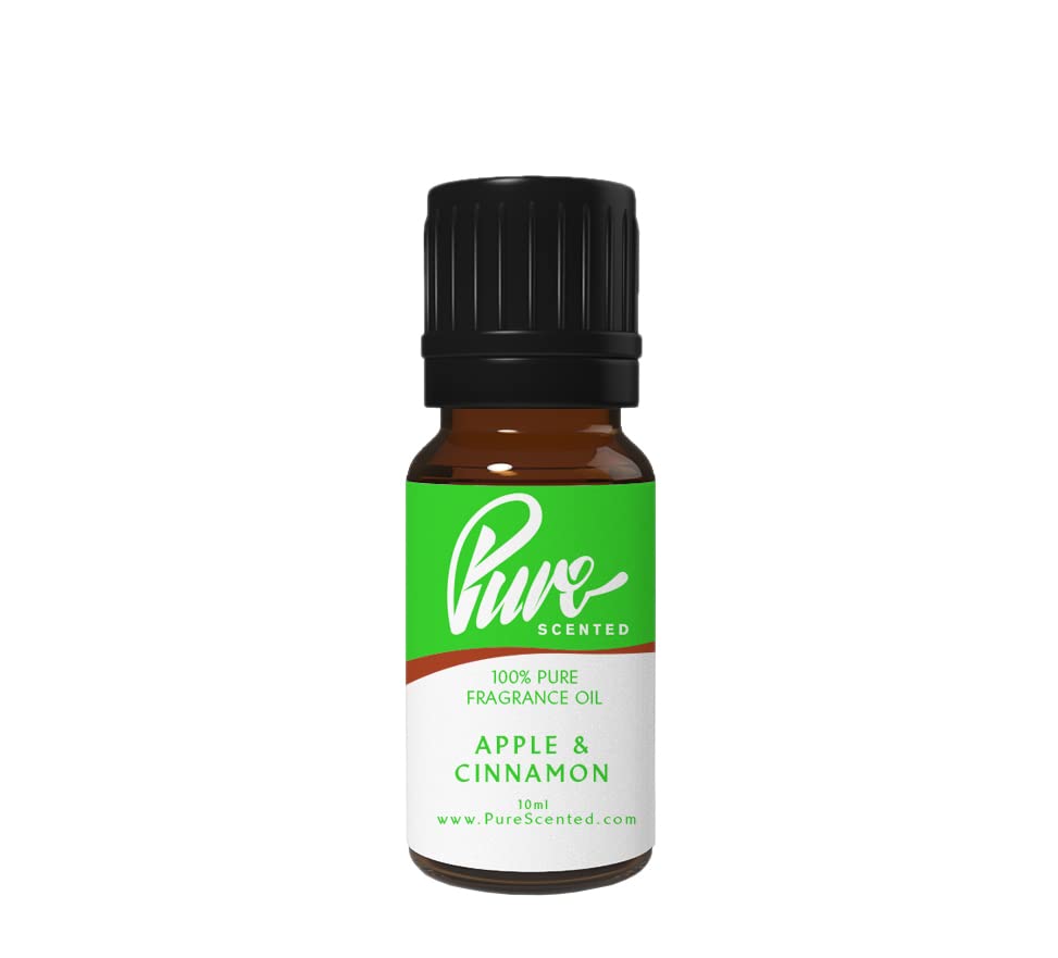 Apple & Cinnamon Fragrance Oil - 10ml Suitable for Candles, Wax Melts, Cosmetics, Diffusers, Soaps (Apple & Cinnamon)