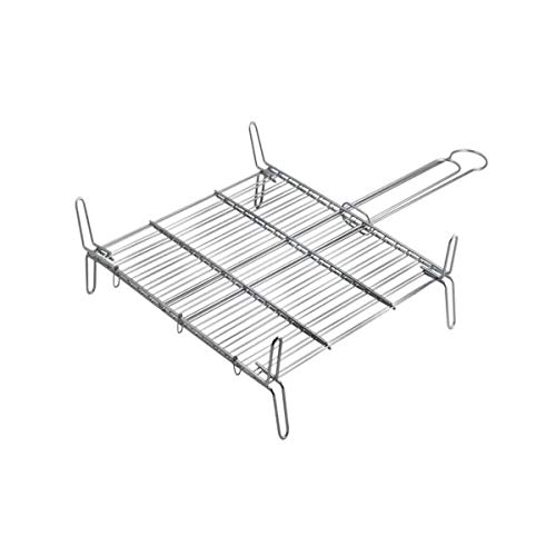 Doble Parrilla Para La Barbacoa - Zinc - 50X50 Cm