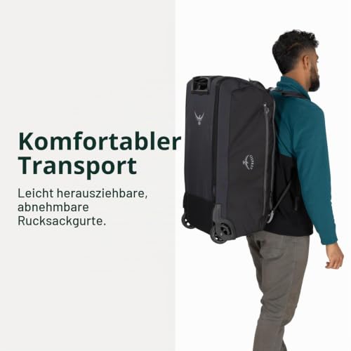 Osprey Daylite Reise-Duffel mit Rollen, 85L, Black – Ansicht 5