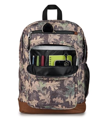 Image of JanSport Cool Backpack with 15-inch Laptop Sleeve, Large Computer Bag Rucksack with 2 Compartments, Ergonomic Straps, Woodland Camo
