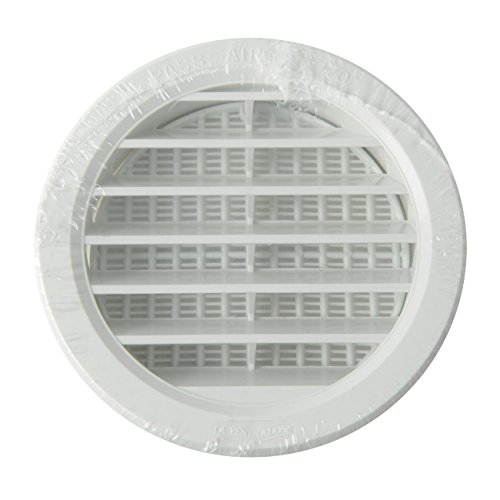 First Plast Gitter, rund, zum Einbauen Mit Fliegengitter d.100, Lüftung, 70°cm², Weiß