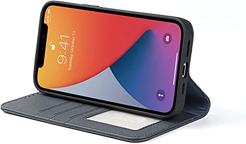 Étui en cuir résistant iPhone 12 Pro Max bleu à clapet raffiné