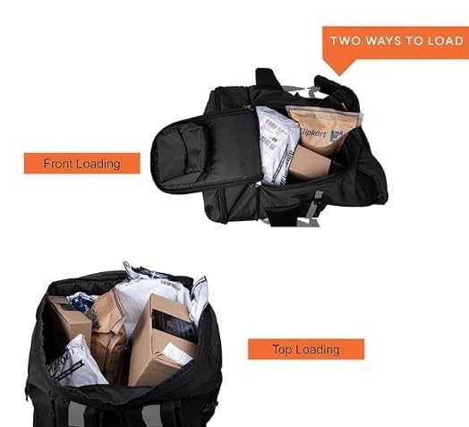 Image of SSBC Heavy Duty Large Delivery Bag | E-Kart & Food Delivery Bag | Professional Logistics Courier Delivery Backpack I 128Litre Capacity Waterproof,26 * 13 * 16Inches (Black )