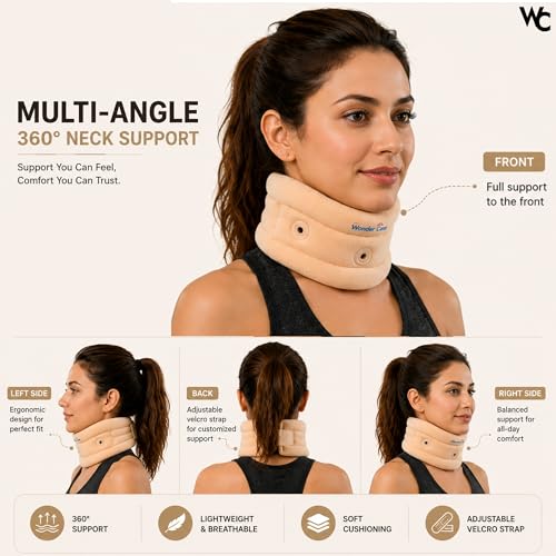 Image of Wonder Care Cervical Collar Adjustable Collar Support Brace, Neck Support Soft Neck Collar Neck Brace For Neck Pain And Support For Women & Men- XXLarge