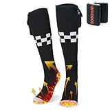 Chaussettes Chauffantes Connectées par APP, 5000mAh Batterie 4 Niveaux de Chaleur Réglables pour Randonnée Ski Camping Moto pour Homme et Femme