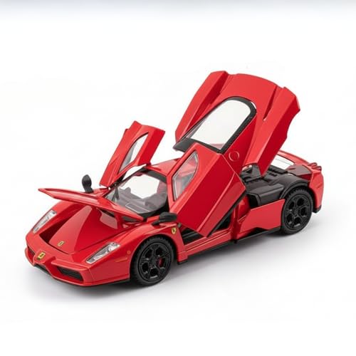 Image of 1:24 Scale Ferrari Enzo Die Cast Metal Car Model with Openable Doors & Hood, Detailed Interior, Pull Back Action Toy Car for Kids & Collectors, Display Model