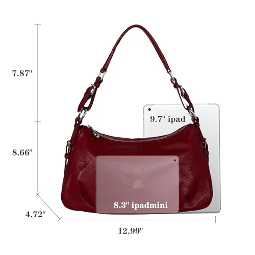 Image of HESHE Leather Purses and Handbags Hobo Shoulder Bags Tote Bag Crossbody Purse Ladies Designer Satchel Bags