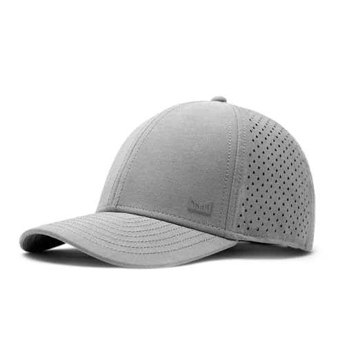 melin A-Game Icon Hydro Heather Grey Performance Snapback Hat Water-Resistant Baseball Cap for Men & Women Small
