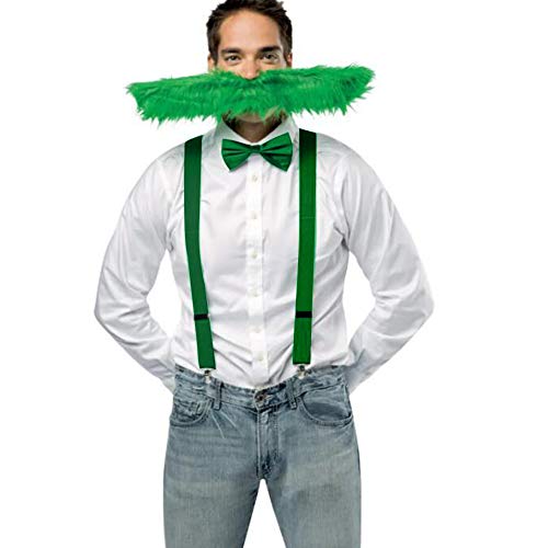 Traderplus Men Elastic Suspenders And Bow Ties Set For Wedding, Formal Events (Green) #TOP5