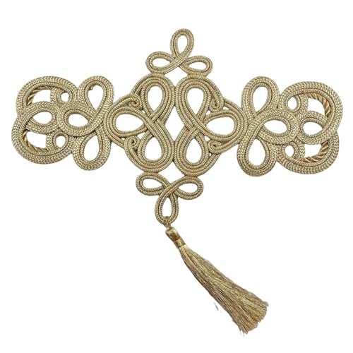 Exquisites Gold Threads Flower Tassels Imitation Chinese Knot Tassels Bag Clothing Decoration