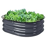 VEGEGA. 2ft X 2ft X 0.66ft Round Raised Garden Bed Kit, Large Zinc-Aluminum-Magnesium Stainless Stee