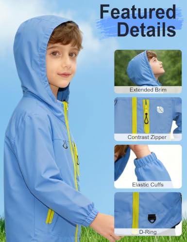Image of Venzina Kids' Adventure-Ready Windproof Jacket Thermal-Insulated & Water-ResistantFixed Hood for Hiking, Camping, School